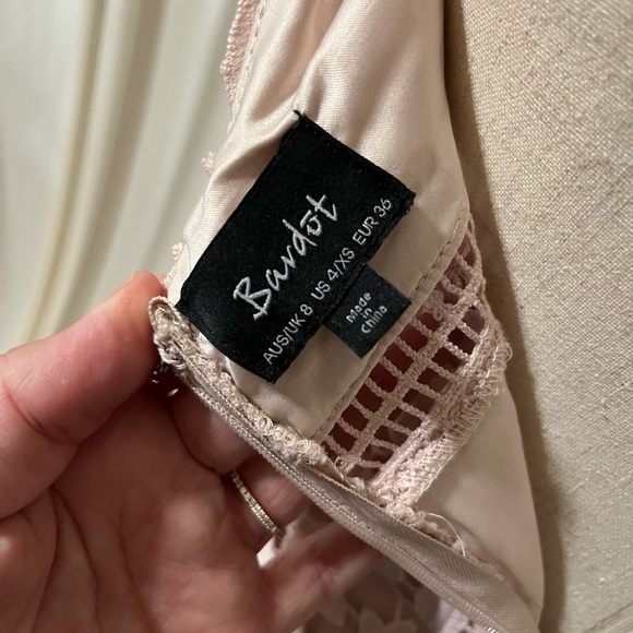 Bardot Gemma Pink Lace Midi Halter Dress - Picture 8 of 9